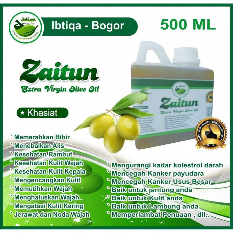 

minyak zaitun ekstra virgin oil 500ml | olive oil ekstra virgin asli bisa diminum zaitun Ibtiqo