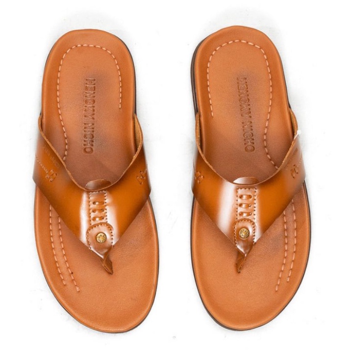 Sandal Pria Jepit Kulit Asli Original Bandung Cibaduyut Sendal Casual Giovane Flip Flop HN604 Kuat