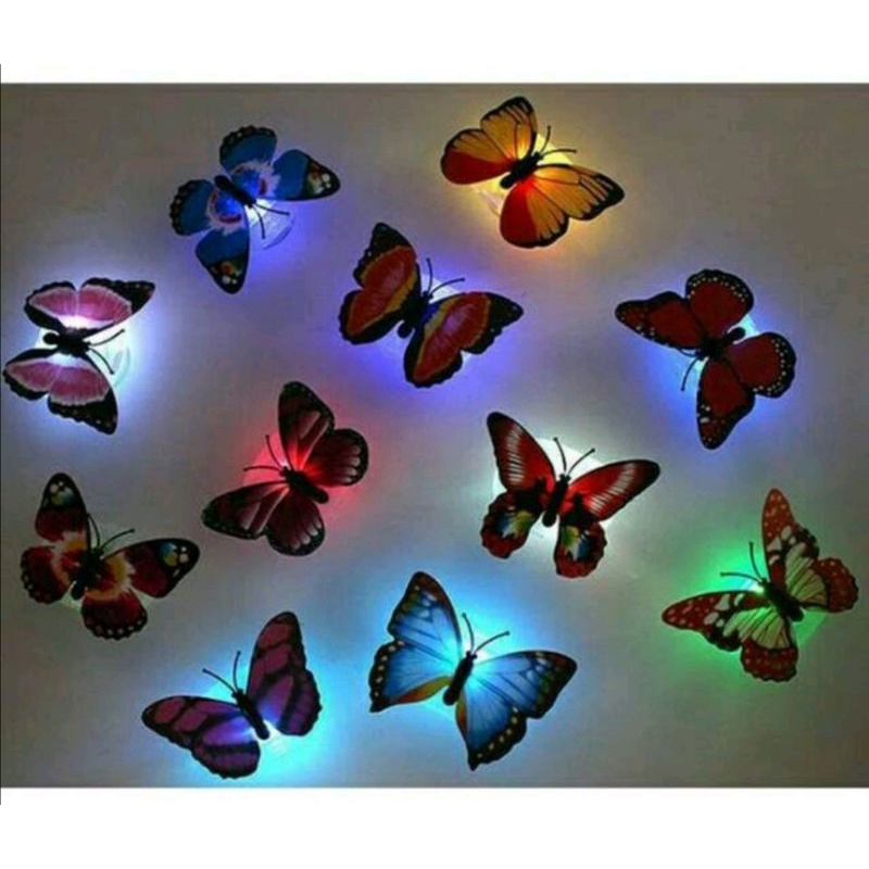 Lampu LED butterfly lampu kupu kupu warna warni lampu dekorasi dinding