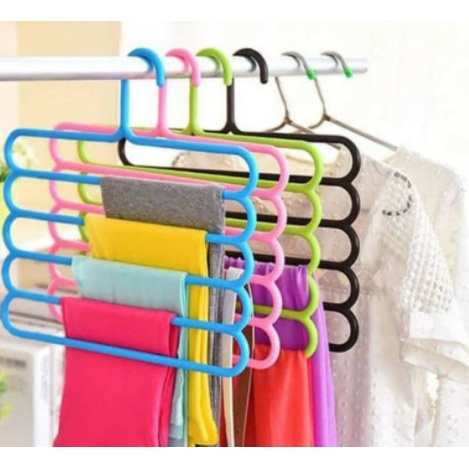 HANGER 5 SUSUN GANTUNGAN HIJAB CELANA BAJU JEMURAN HANGER HIJAB