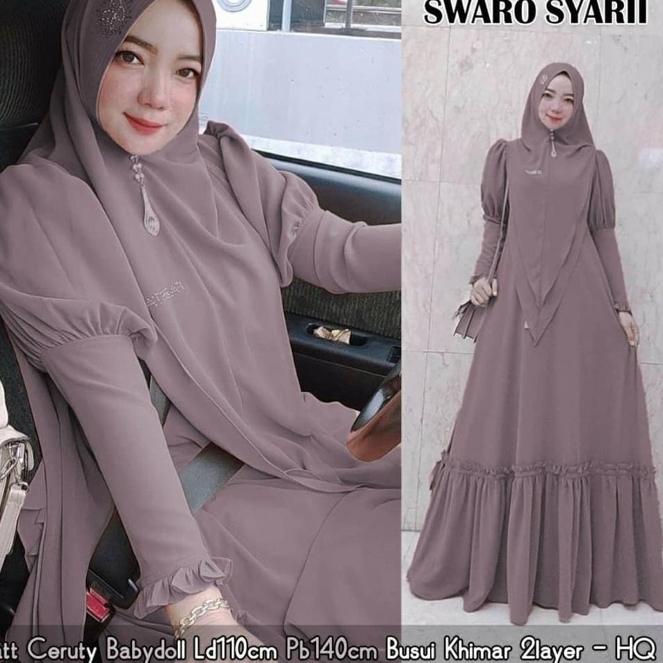 Bagus Dipakai.. Swaro syarii / Swaro syari / syari cantik  / gaun pesta / swarovski