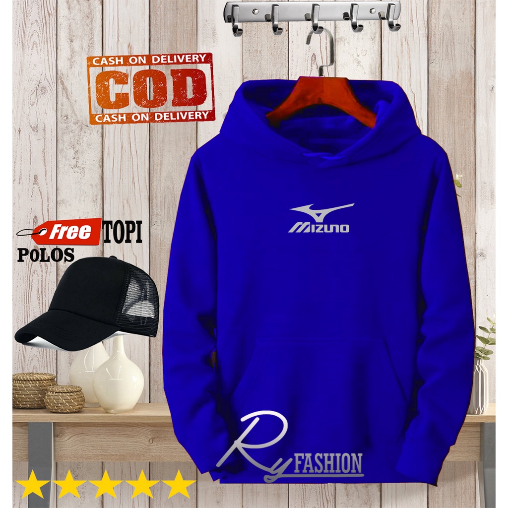 Hoodie Mizuno Silver Bonus Topi Polos / Distro Premium / Sweater Shirt Distro / Jaket Premium / Bonu