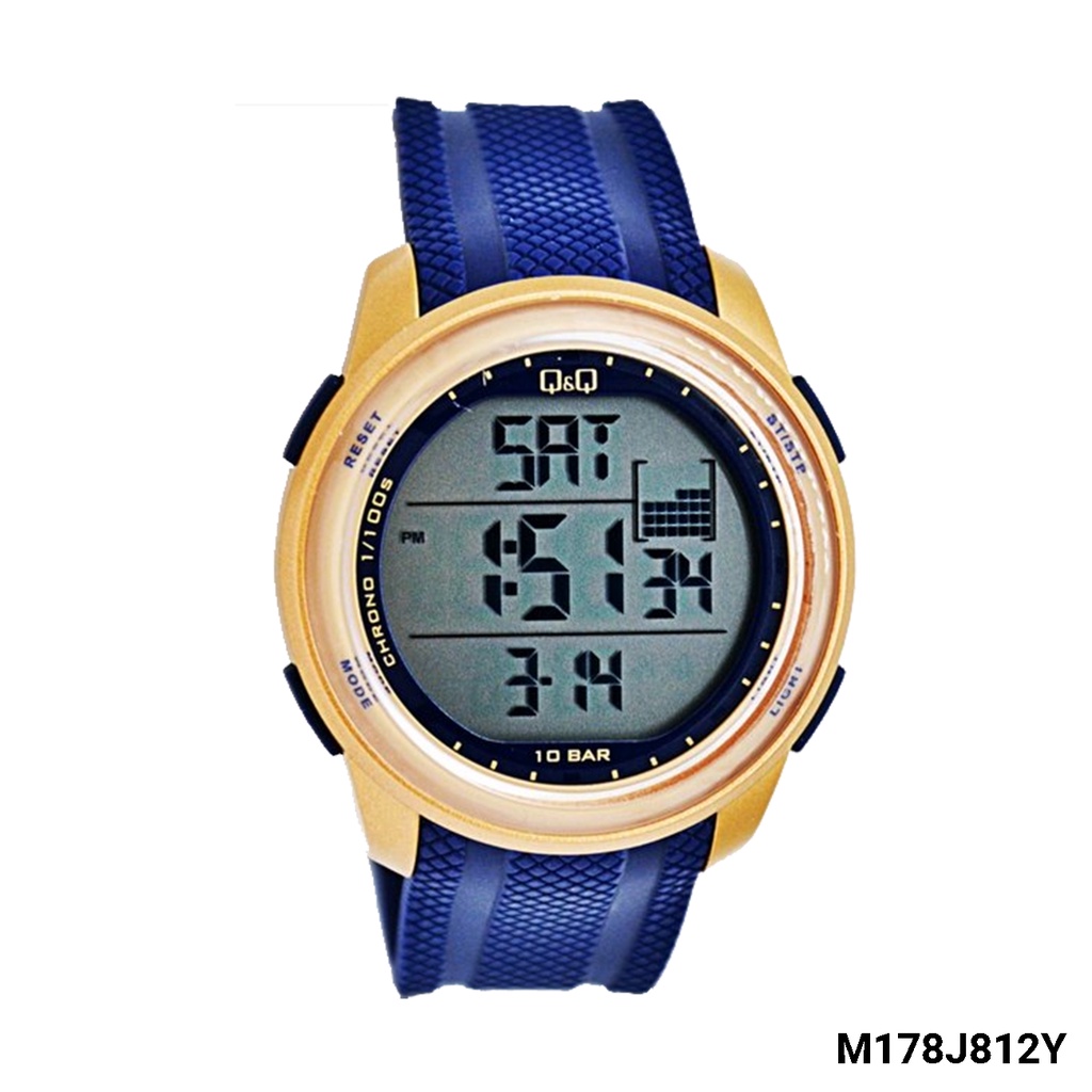 Jam Tangan Pria Casual Sporty Rubber Digital Original Q&amp;Q QnQ QQ M178 M178J Series