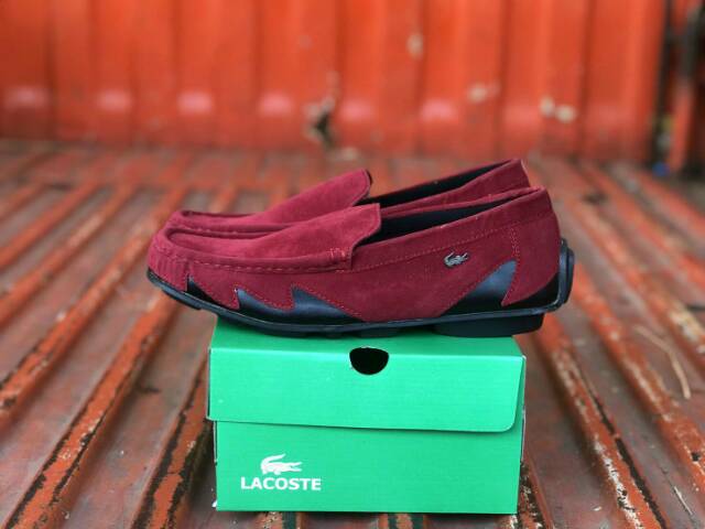 Promoo !!!! Sepatu slip on pria lacoste casual slop formal kerja kantor kulit asli santai kuliah