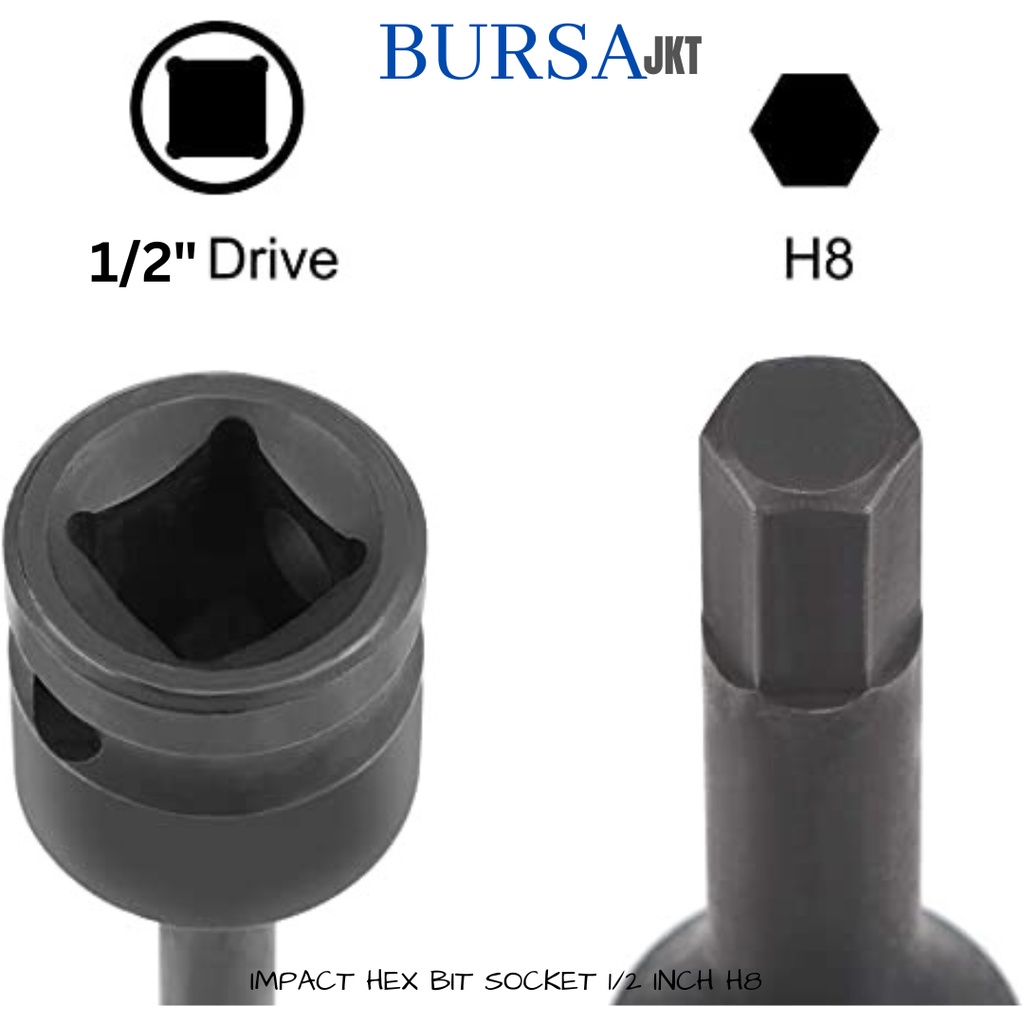 IMPACT HEX HEAD DRIVER BIT SOCKET SOCK SOK 1/2&quot; 78 MM H8 8MM