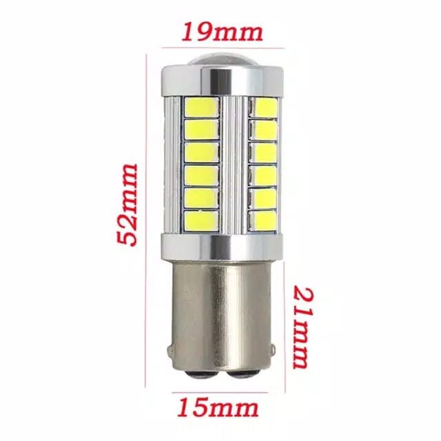 Lampu  rem Stop LED Strobo 1157 arus DC warna Merah  &amp; Putih berkedip kedip 33titik motor atau mobil