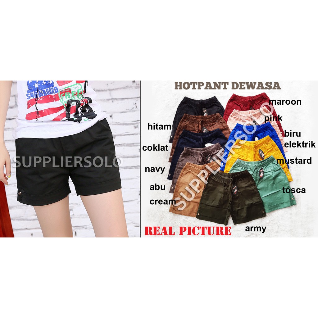 HOTPANTS WANITA KATUN STRETCH / CELANA PENDEK KATUN STANDART L DAN JUMBO XXL