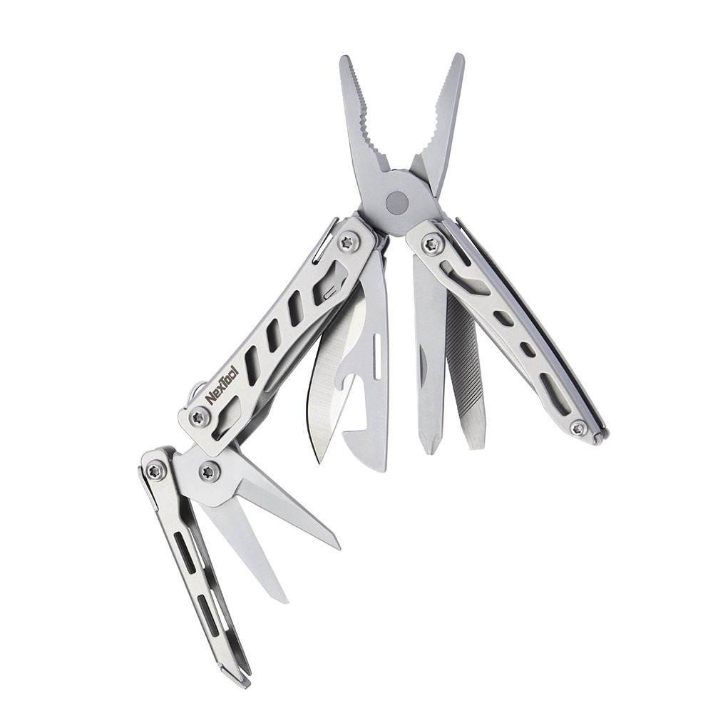 NexTool Pisau Lipat Multifungsi 10 in 1 Mini Knife Tool Stainless Steel - KT5022 - Silver