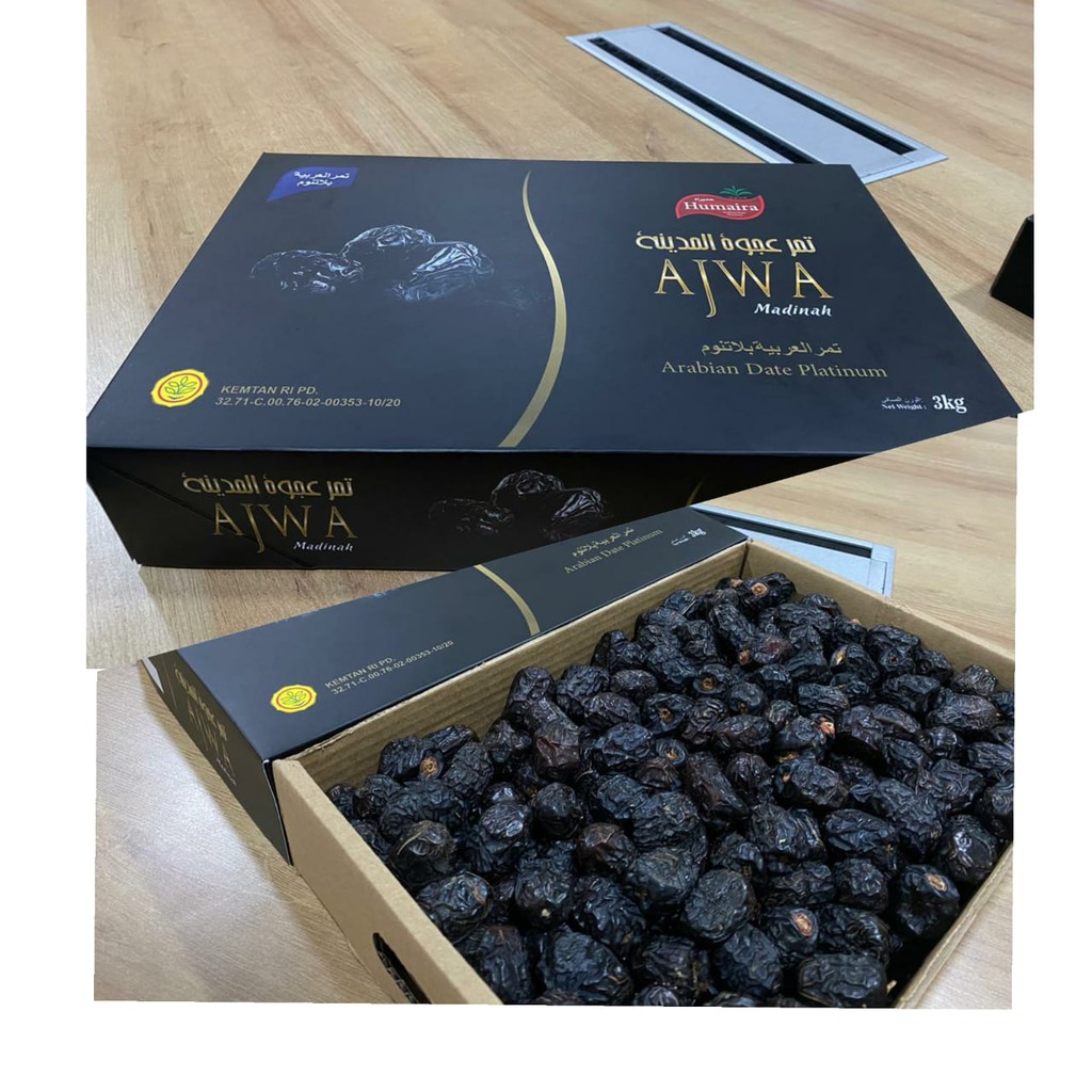 

kurma ajwa humaira 3kg kemasan jumbo lebih banyak harga ekonomis kurma premium dates ajwa