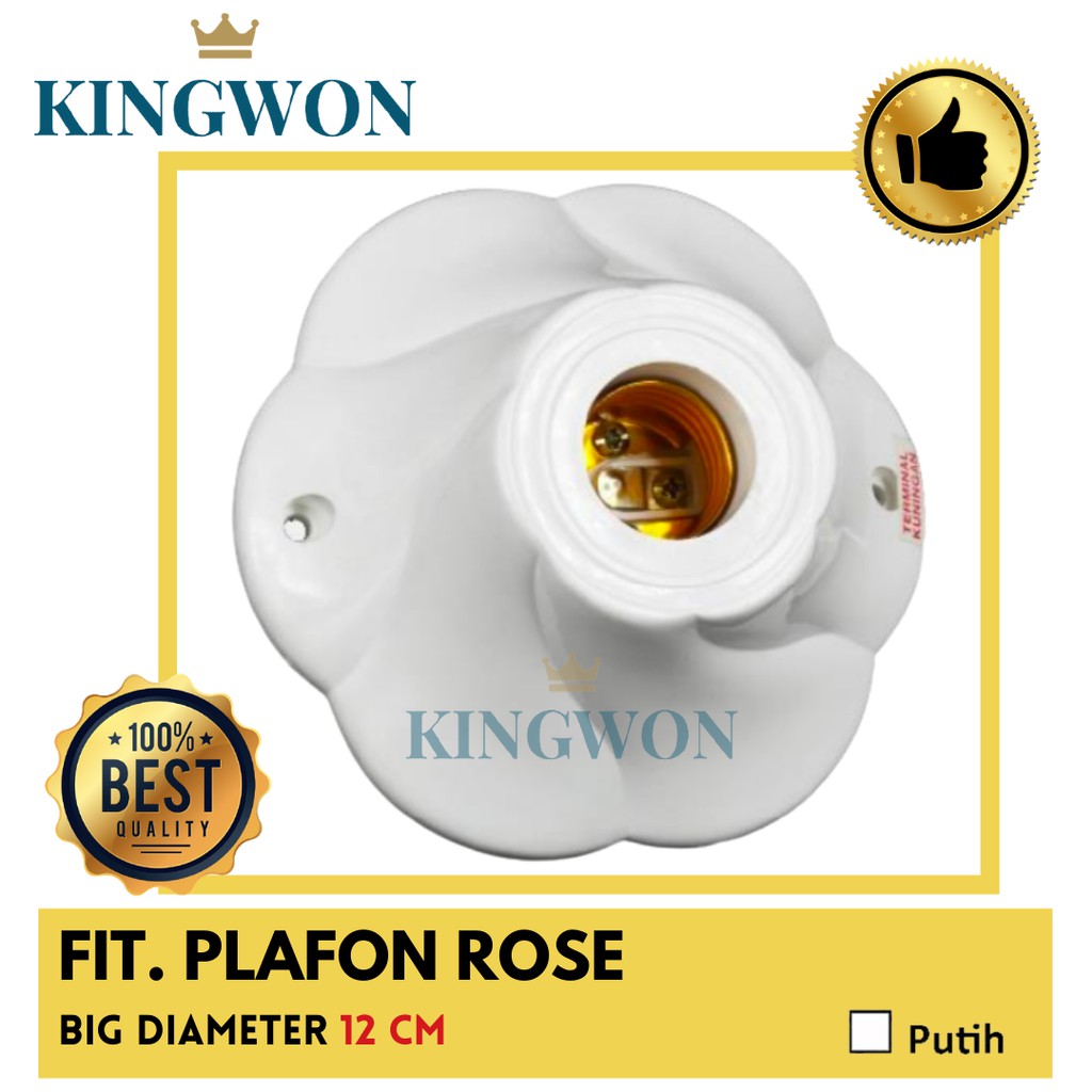 FITTING PLAFON LAMPU BIG ROSE 12 CM