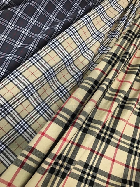 Kain Katun Kotak Motif Burberry Classic Bahan Premium Jepang