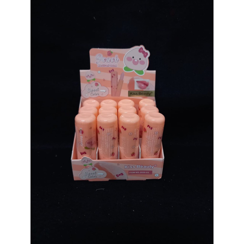 [PER BOX] LIP BALM KISS BEAUTY PEACH MAGIC COLOR NO.2935-03