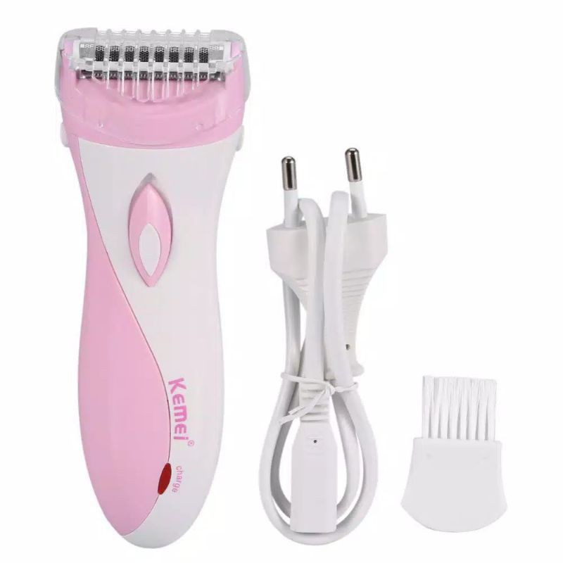 Kemei Listrik Lady Alat Cukur Epilator Lengan Kaki Ketiak Tubuh Pemangkas Rambut untuk Wajah