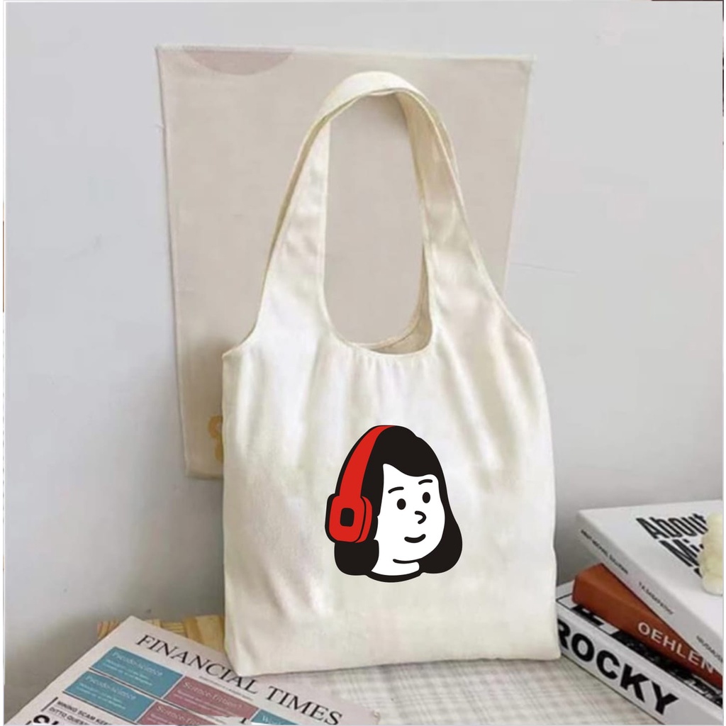 [PAKAI PEREKAT] TOTEBAG WANITA KOREAN STYLE TOTEBAG KANVAS AESTHETIC TOTEBAG VINTAGE