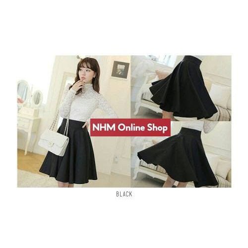 PROMO Rok Payung Hitam,rok Pendek, Flare Skirt TERBATAS