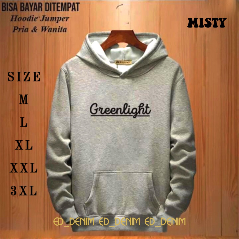 Sweater Hodie Greenlight Jumbo Ukuran M - 3xl Pria Wanita / Hodie Pria Distro / Switer Hoodie Cowok