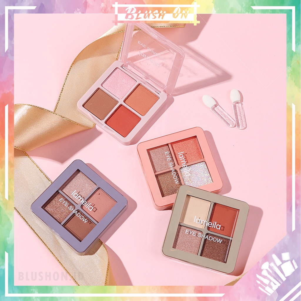 LAMEILA Eyeshadow 4 Warna Kombinasi Glitter Tahan Lama 4 Color Pallete 5086