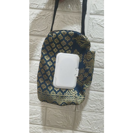 tempat tisu 3 in 1 bahan batik lapis furing tisu basah tisu kering dan hand sanitizer