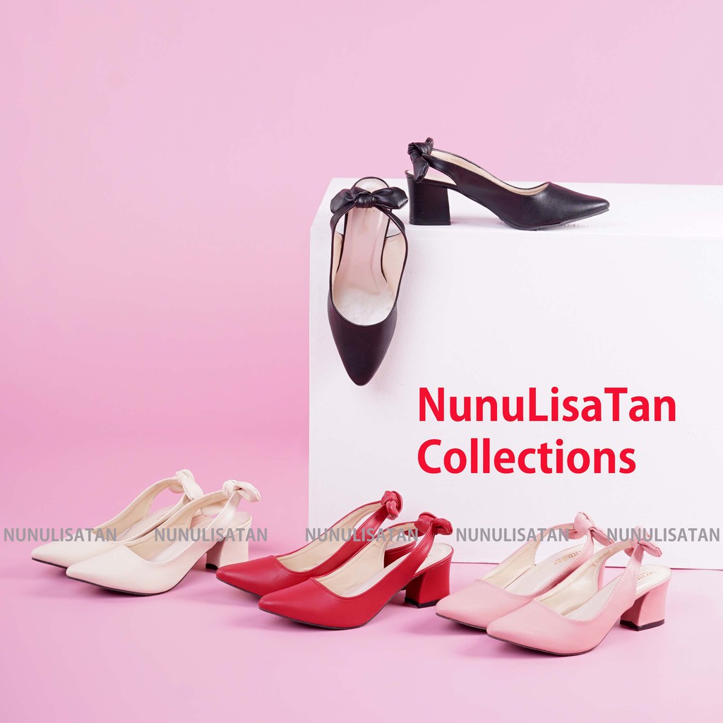 NunuLisaTan -  Termurah Sepatu Hak Heels Trendy Wanita Terbaru AMELIA