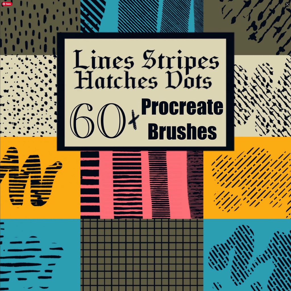 Procreate Brush - 60+ Stripes Lines Hatches Dots Procreate Brushes