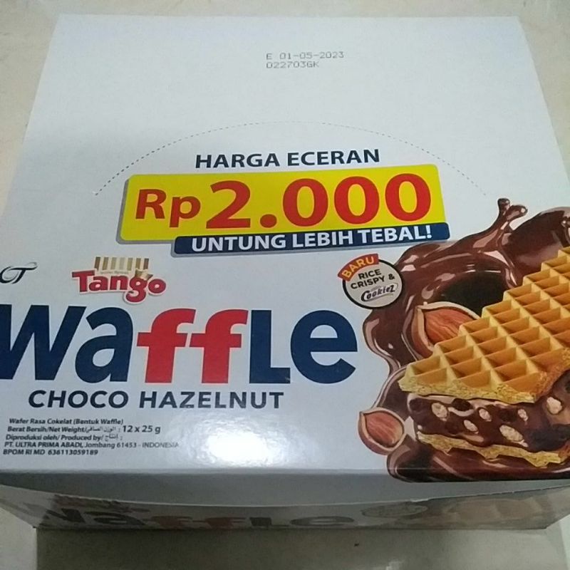 Mantap Tango Waffle Choco Hazelnut 12 x 25gr ( 1 box)