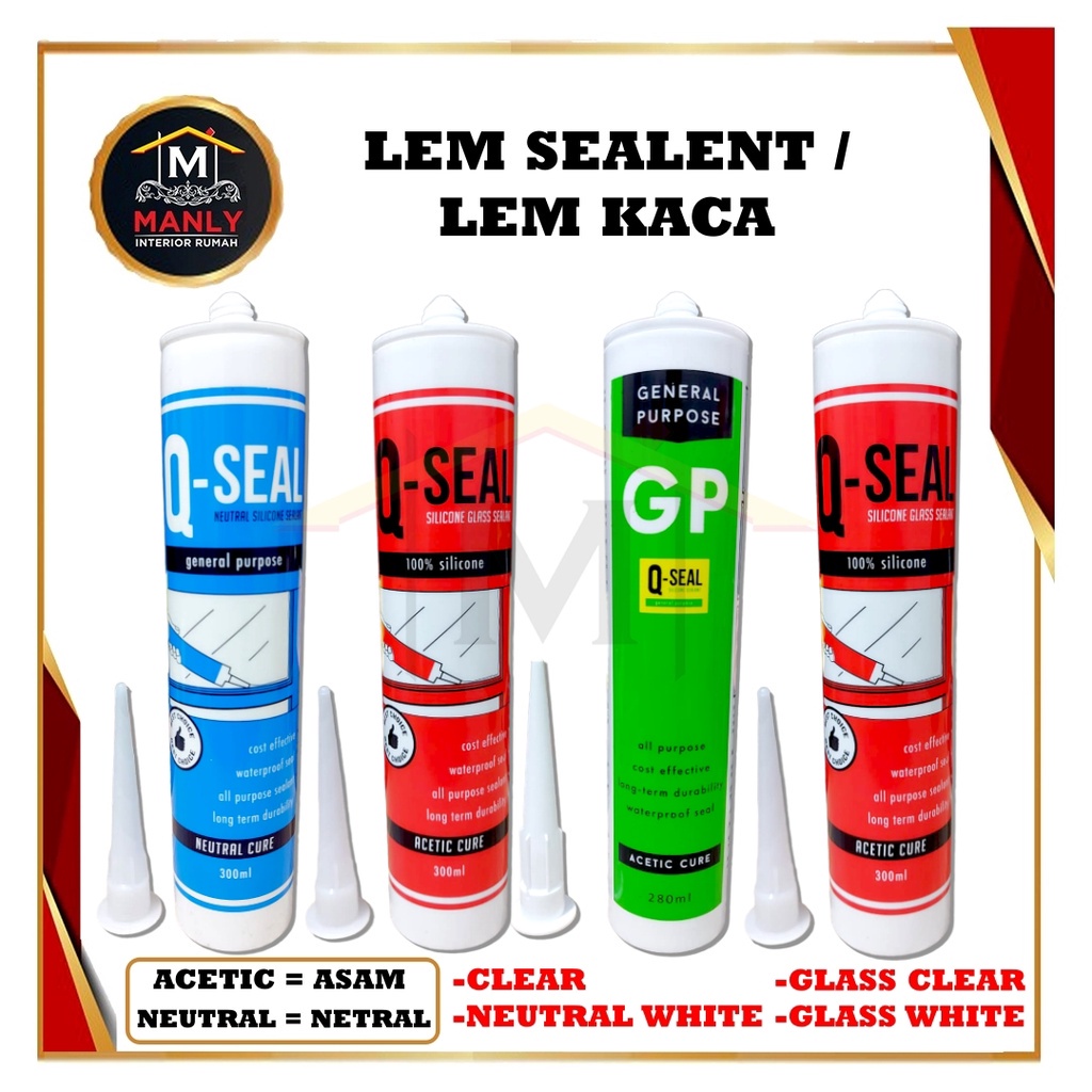 LEM Sealent Kaca Acetic / Glass ASAM - Acetic White,Clear - White INFTY