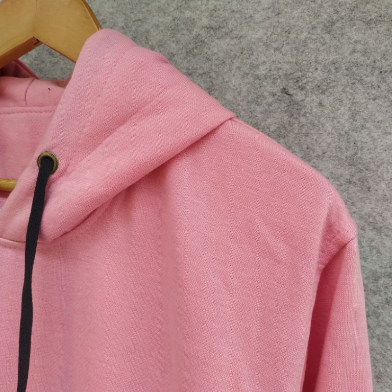 Sweater Hoodie Polos Pink Pria Wanita Kualitas Premium Distro