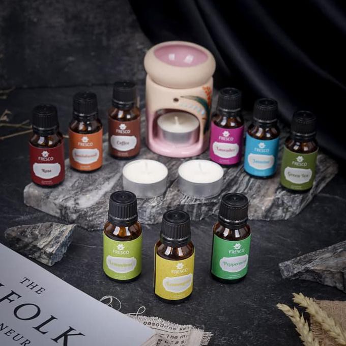 Paket Super Hemat (Tungku,1Aroma,1set Lilin) Aroma Terapi Aromaterapi - Mint