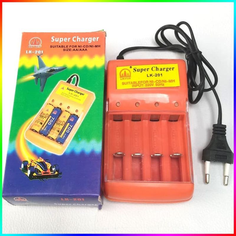 super charger battery lin kun lk-201 alat tempat baterai cas batre ces