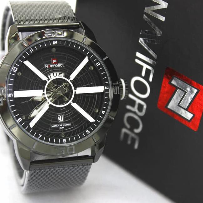 Jam Tangan Naviforce 9155 Original Pria Tanggal Hari Pasir