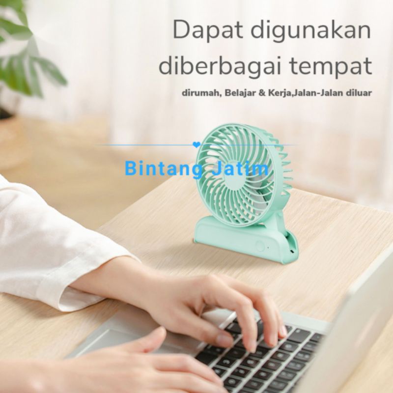 Kipas Angin Mini Portable Rechargeable Fan 3-Speed Adjustment Kipas Angin Genggam S9