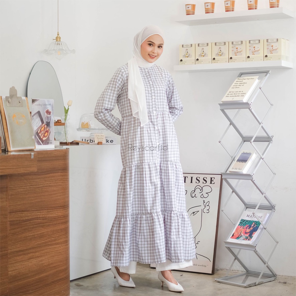 Homey Dress Tartan By Reyscarf Gamis Dewasa Luxury Nyaman Dipakai  Bahan Katun Premium Adem Nyaman Dipakai  I Bisa COD