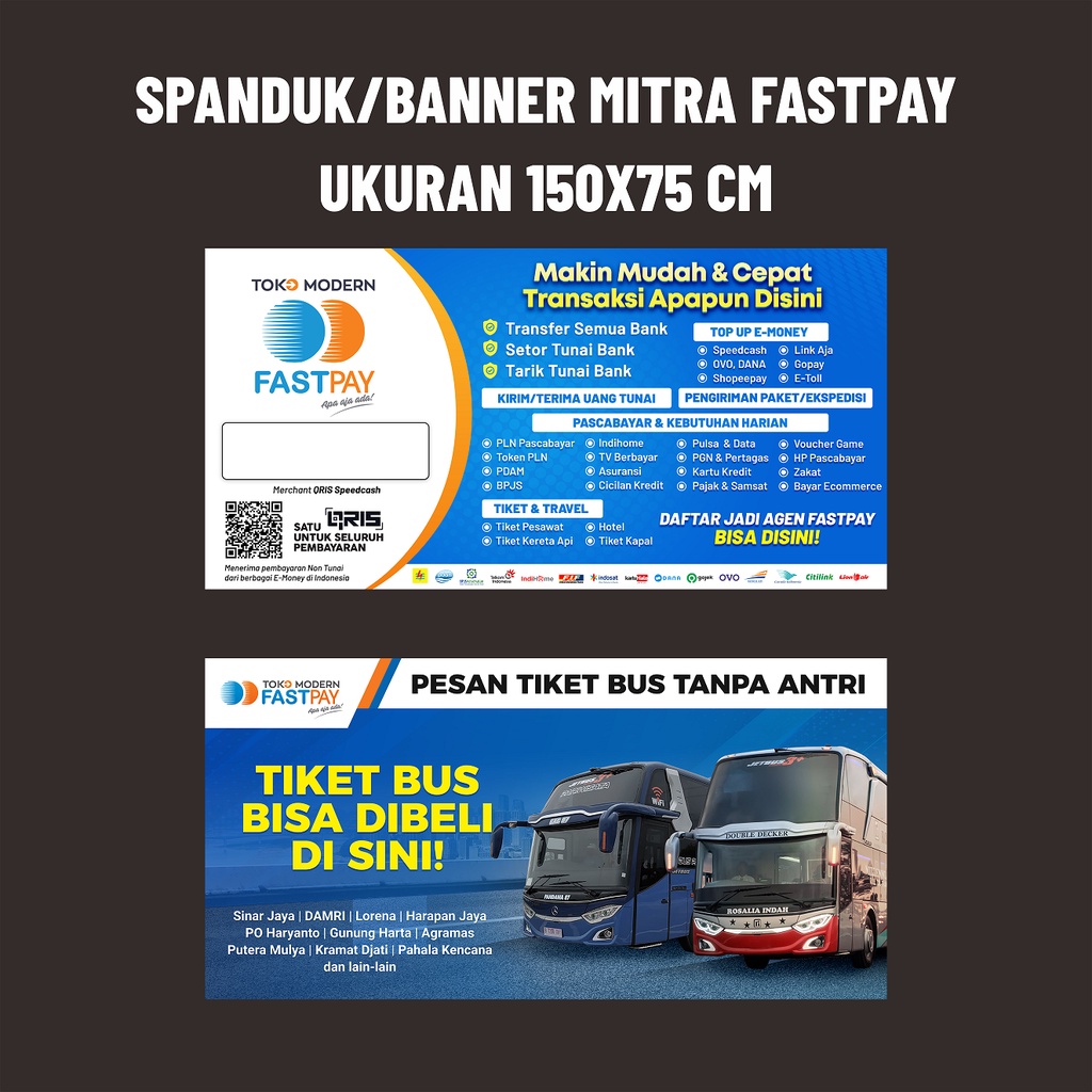 Spanduk / Banner Mitra Fastpay ukuran 150x75cm - Kholstore