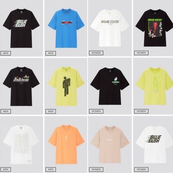KAOS UNIQLO BILLIE EILISH ELISH X TAKASHI MURAKAMI ORIGINAL