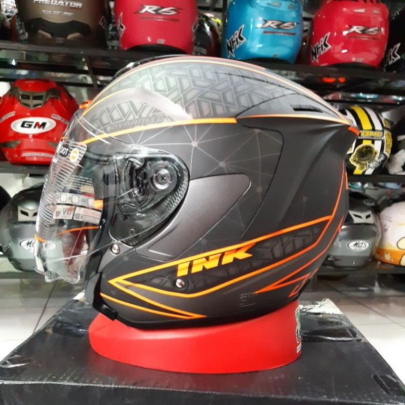INK HELM DYNAMIC #2 GUNMETAL DOFF /ORANGE FLUO