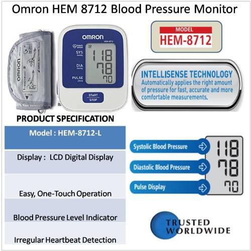 Omron HEM-8712 Automatic Blood Pressure Monitor Alat Pengukur Tekananan Darah Otomatis