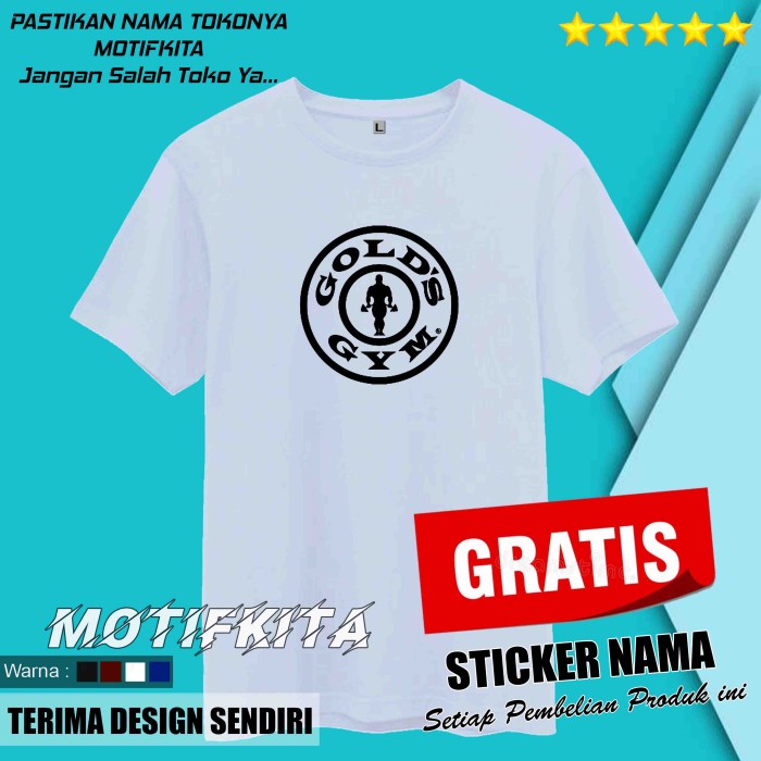 BERKUALITAS!!! Baju Kaos GOLD GYM GOLD'S GYM Simple keren Pria Wanita distro TSB