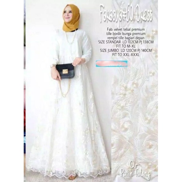 Farasya Dress Matt velvet tile bordir