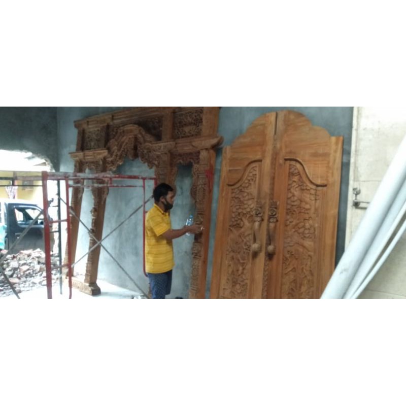 kusen pintu gebyok ukir jepara 1 set