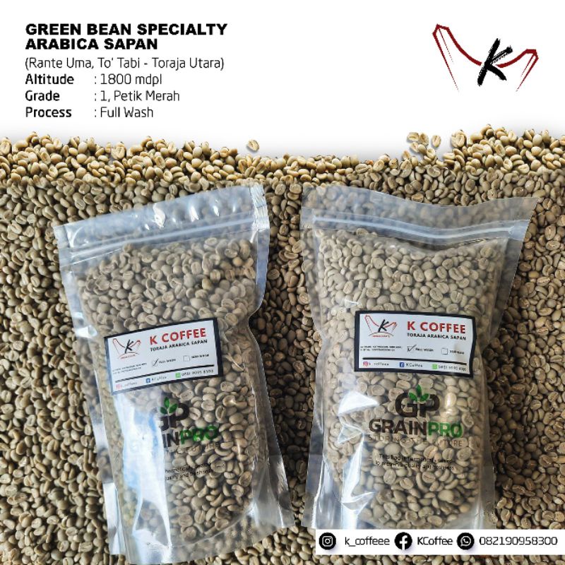 Green Bean Specialty Arabica Sapan Toraja  1 kg