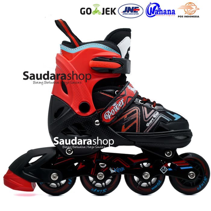 Power King Sepaturoda Inline Roda FULL Karet Merah / Sepatu roda