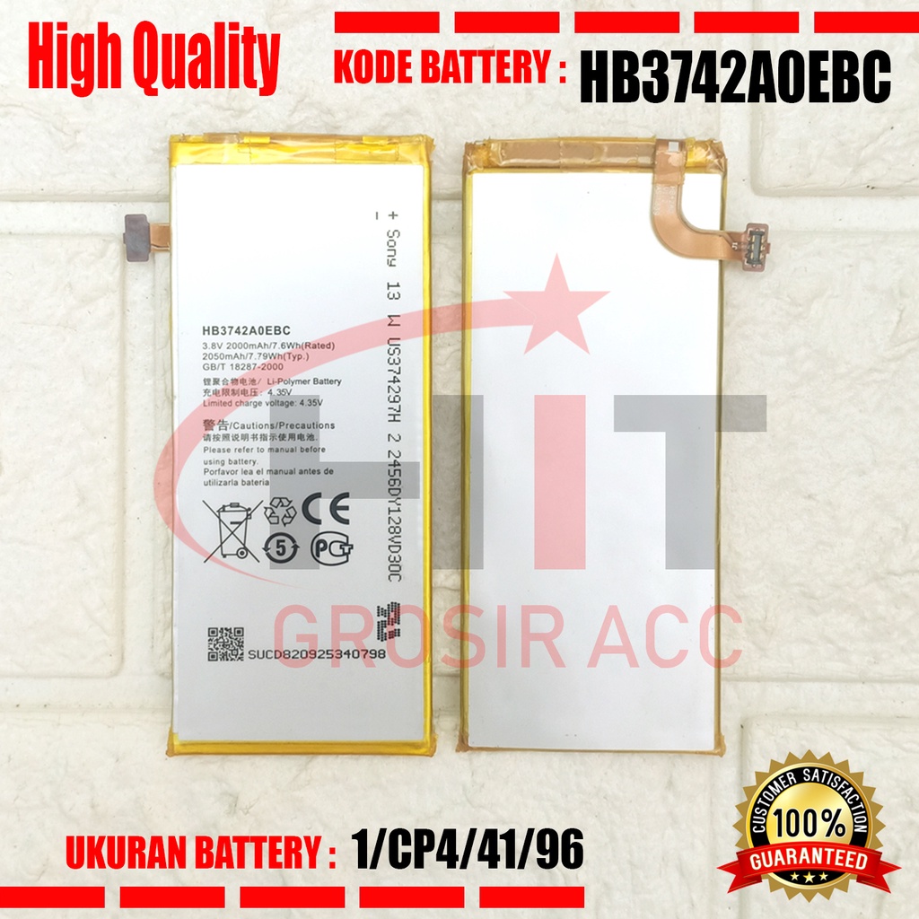 Baterai Battery Huawei HB3742A0EBC For Huawei Ascend P6 G6 G610 G620 G621 G630 G620S