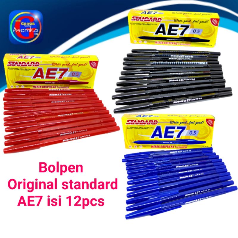 [GPA] Bolpen Standard AE7 pulpen grosir 12pcs