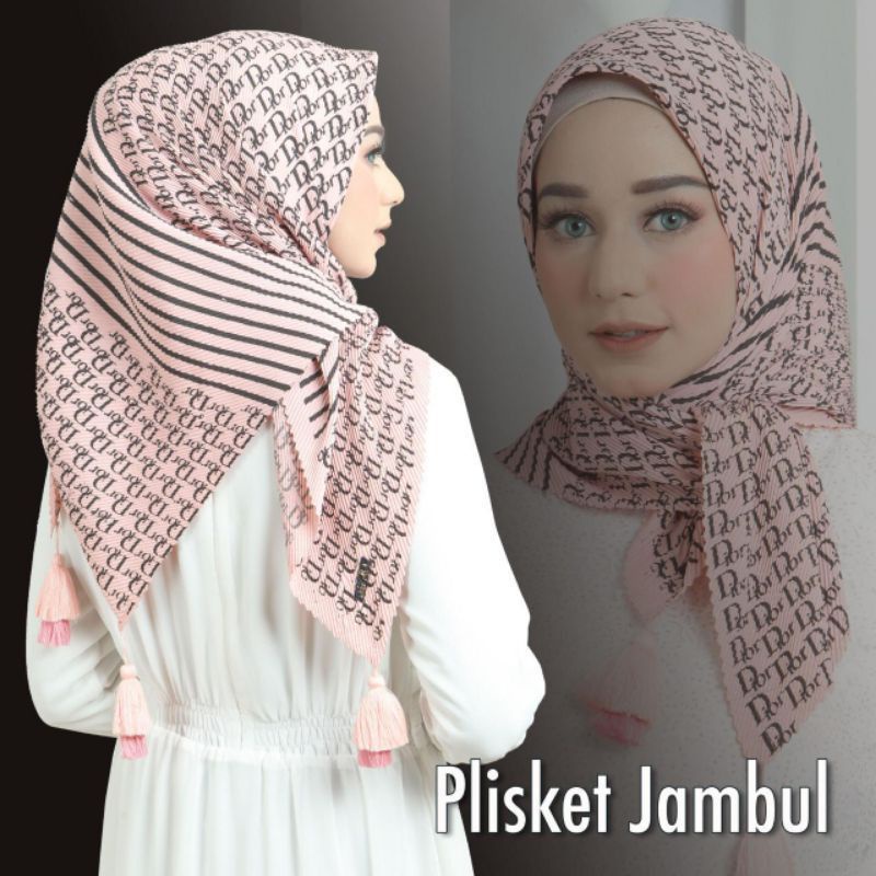 SEGIEMPAT PLISKET MOTIF DIOR/ JILBAB SEGIEMPAT DIOR MOTIF