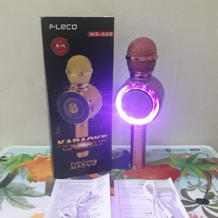 Fleco Mic Microphone Portable Wireless Bluetooth Magic Karaoke WS-668 WS668 WS 668