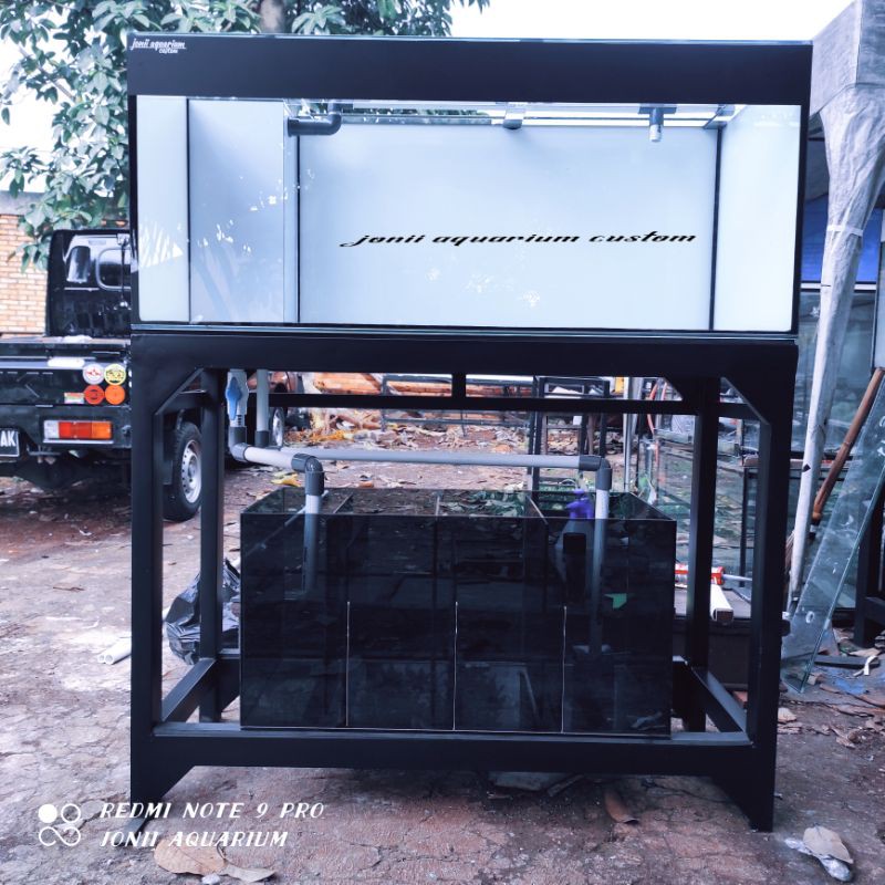 aquarium 120x50x50 10mm kotak sump dalam aquarium dan sump filter bawah