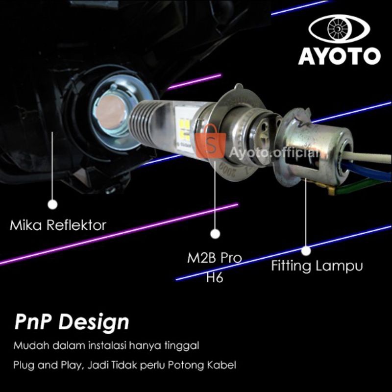 LAMPU LED DPN AYOTO M2B PRO H6 T19 BEBEK MATIC