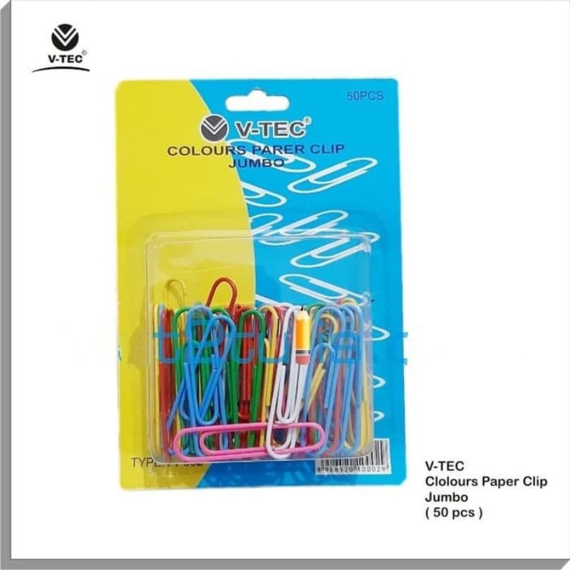 

Paperclip warna Jumbo merk VTEC vt 002 isi 50 pcs