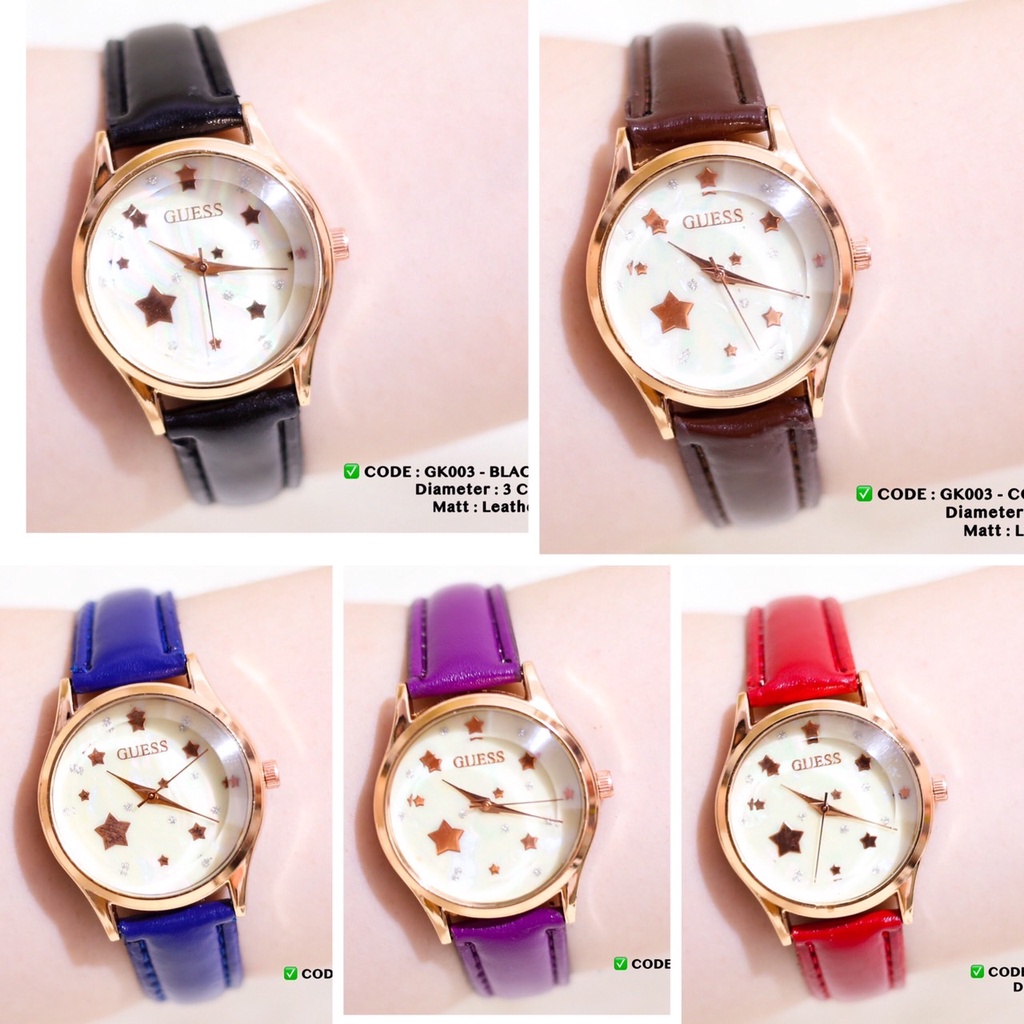 Jam tangan korea wanita COLLECTION PREMIUM tali kulit grosir murah GK007