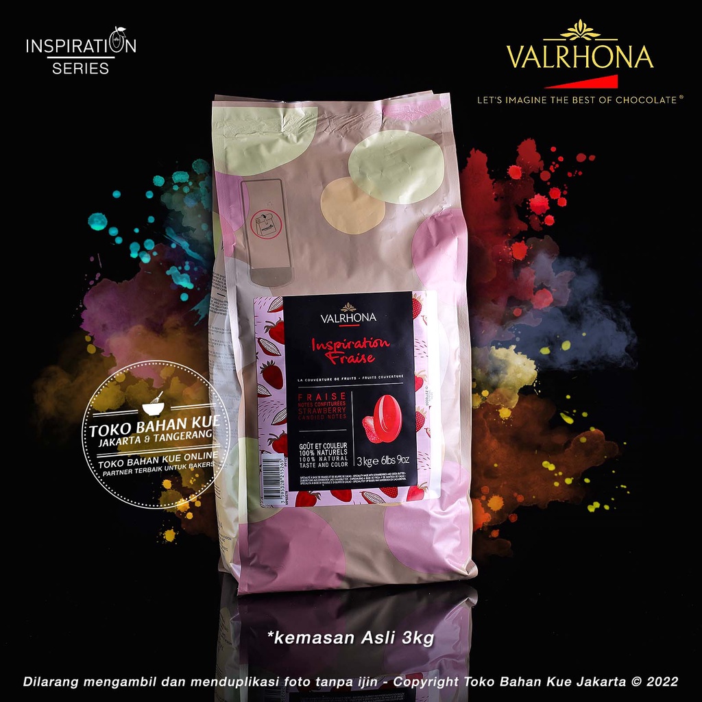 

Valrhona - Inspiration STRAWBERRY 3kg Asli FRAISE Chocolate Couverture Cokelat Premium Rasa Buah